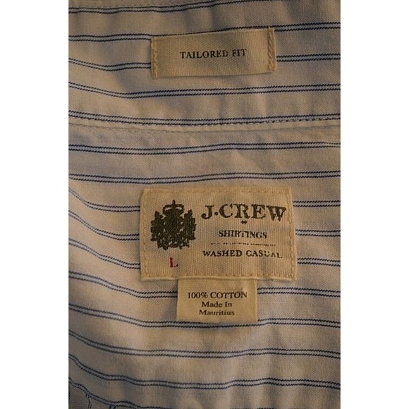 J.Crew Men's Button Down Long Sleeve Striped Long Sleeve Dress Shirt Size Large - Picture 9 of 11